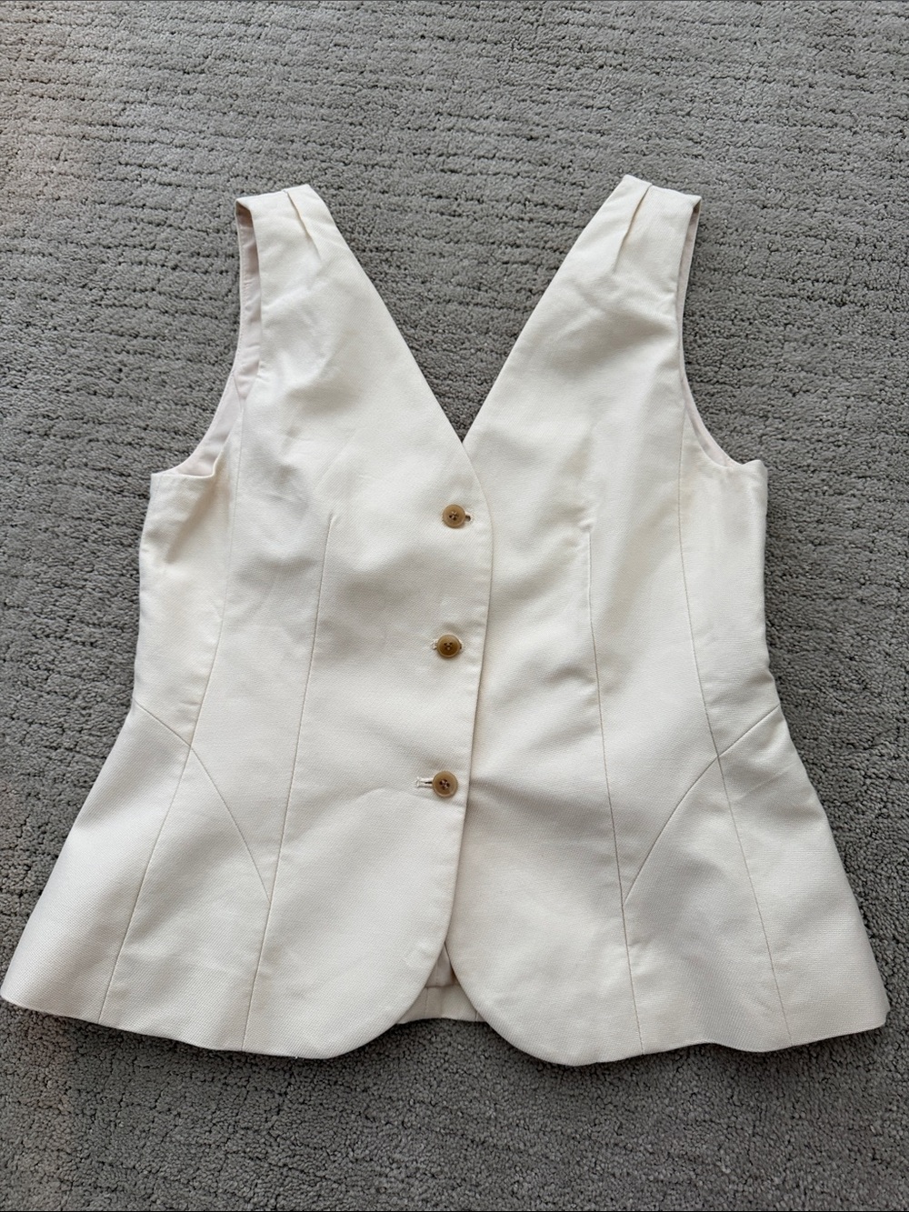 H&M Ivory Tailored Buttoned Vest